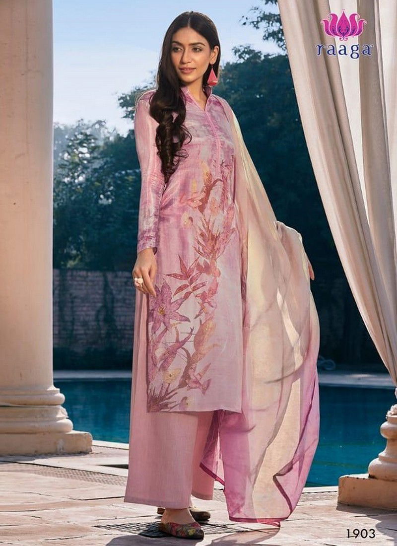 SWAGAT RAAGA Latest fancy Designer Casual Wear Heavy Cotton Silk Digital Print With Handwork Salwar Suit Collection